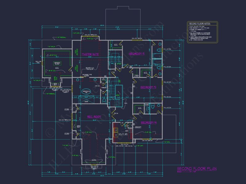 Luxurious house Floor Plan with Detailed CAD Designs & Blueprint