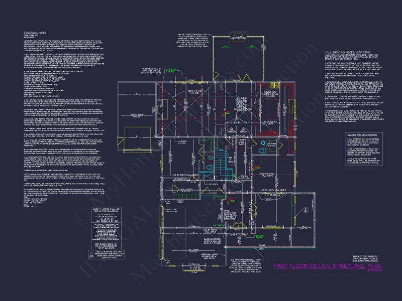 Luxurious house Floor Plan with Detailed CAD Designs & Blueprint