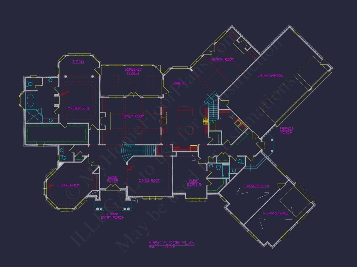 Luxurious house Plan with CAD Designs for Architects & Builders