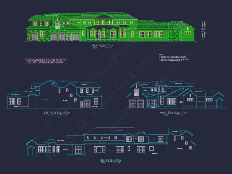 Luxurious house Plan with CAD Designs, Blueprints, and Tuscan Architecture