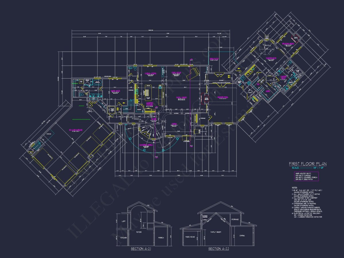 Luxurious house Plan with CAD Designs, Blueprints, and Tuscan Architecture