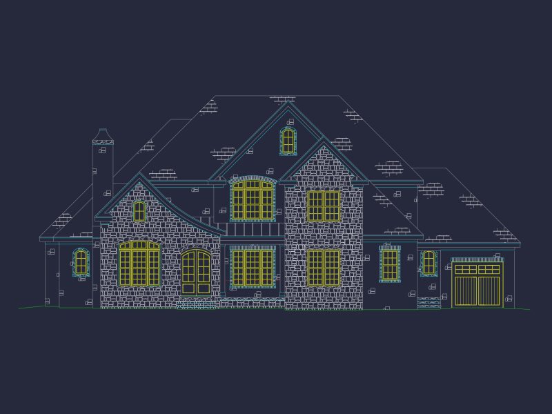 Luxurious house Plan with Detailed Blueprint Designs