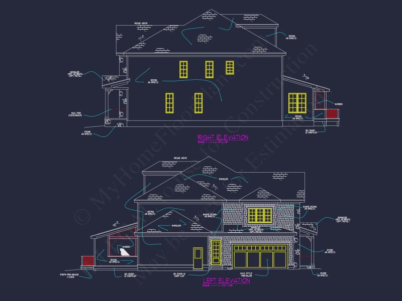 Luxurious house Plan with Detailed Blueprint & Floor Designs