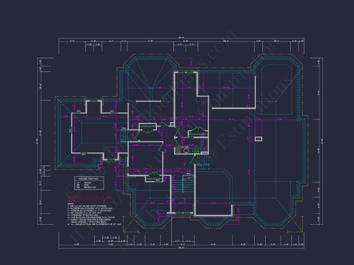 Luxury 2-Story 5-Bedroom house Plan & Blueprint Designs