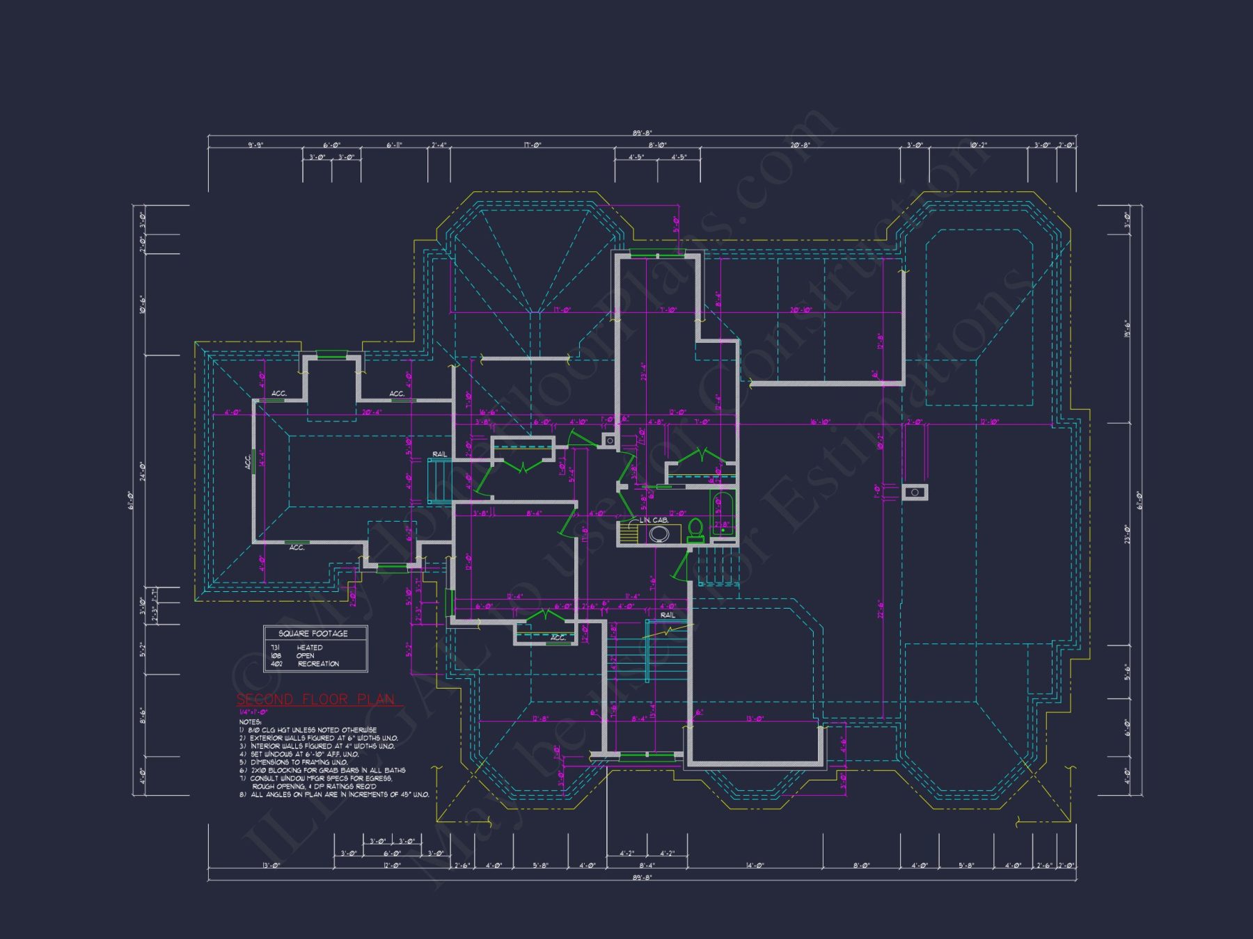 Luxury 2-Story 5-Bedroom house Plan & Blueprint Designs