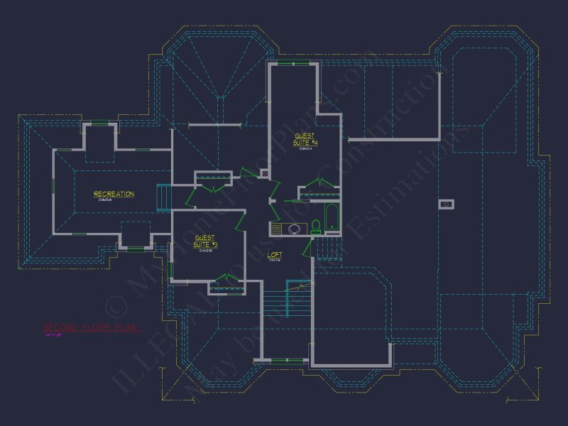 Luxury 2-Story 5-Bedroom house Plan & Blueprint Designs