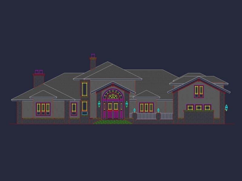 Luxury 3-Story Craftsman house Plan & Blueprint