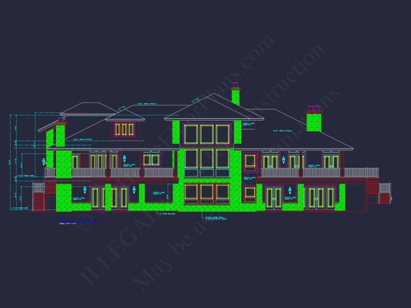 Luxury 3-Story Craftsman house Plan & Blueprint