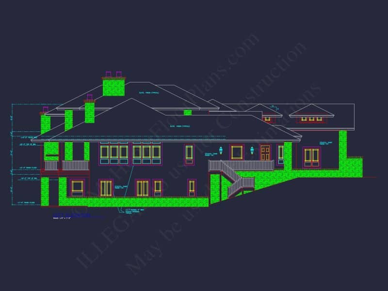 Luxury 3-Story Craftsman house Plan & Blueprint