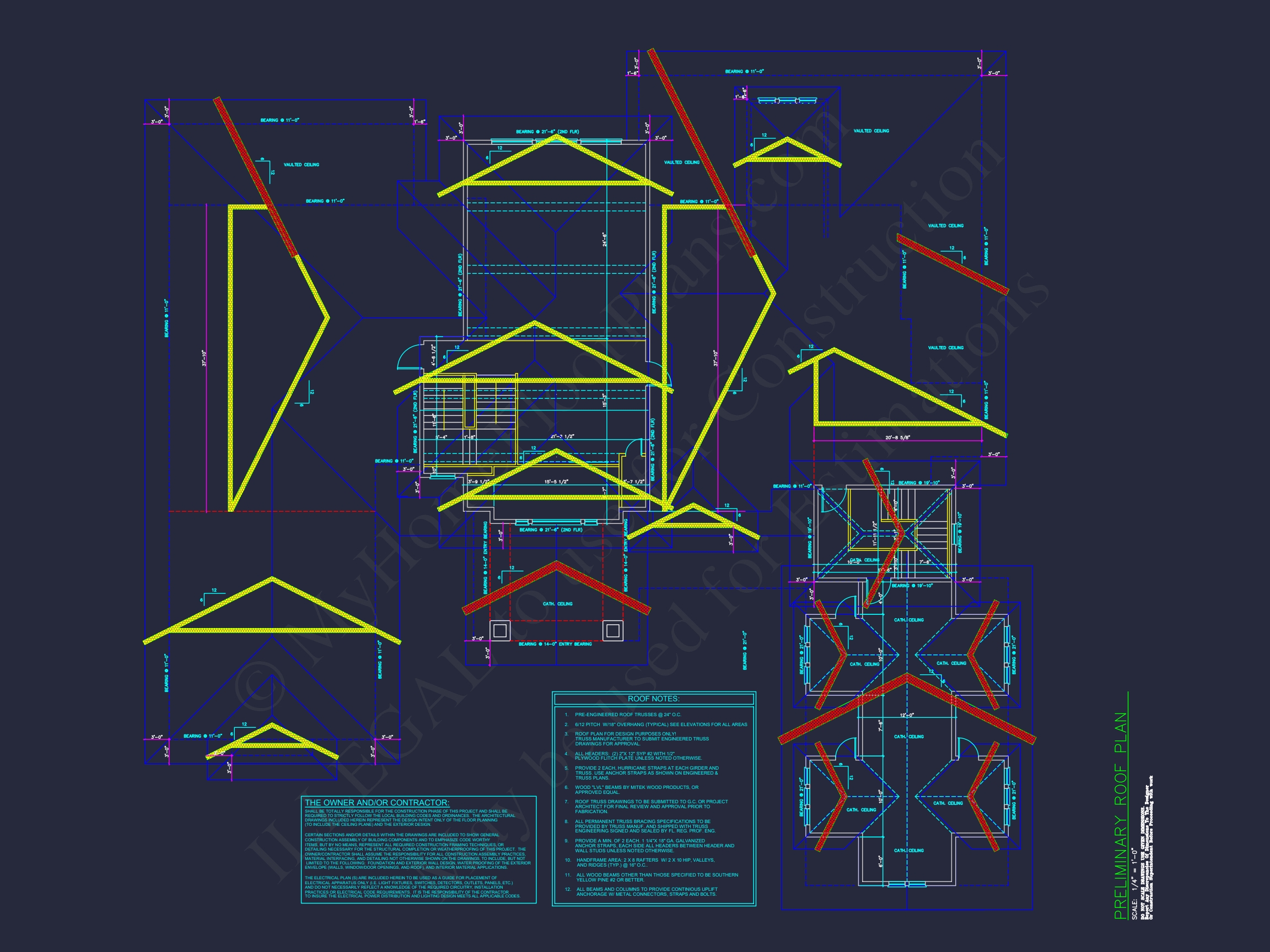 Luxury 3-Story Craftsman Home Plan & Blueprint