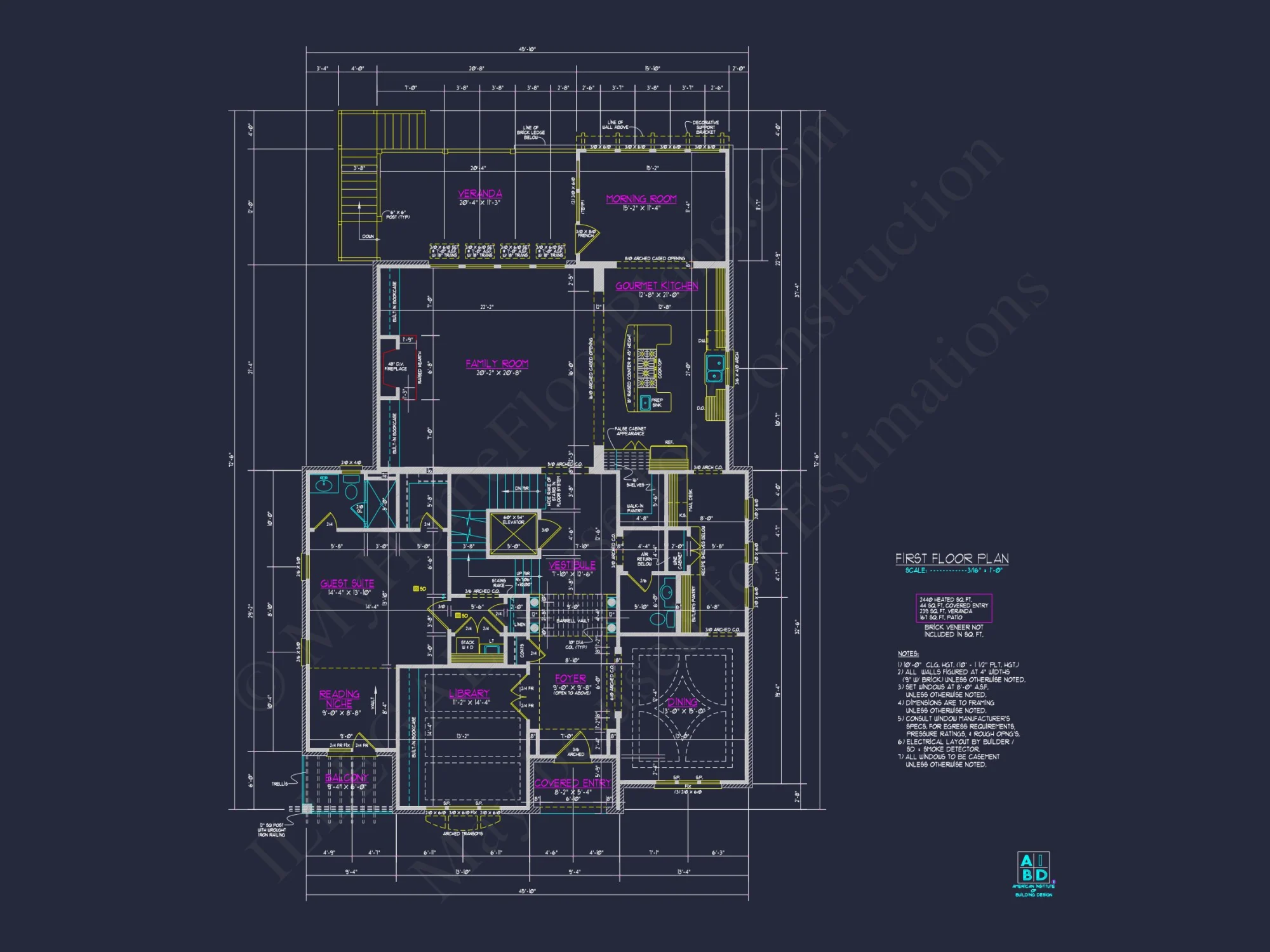 Luxury 3-Story house Plan with 5 Beds, 5.5 Baths & Pool