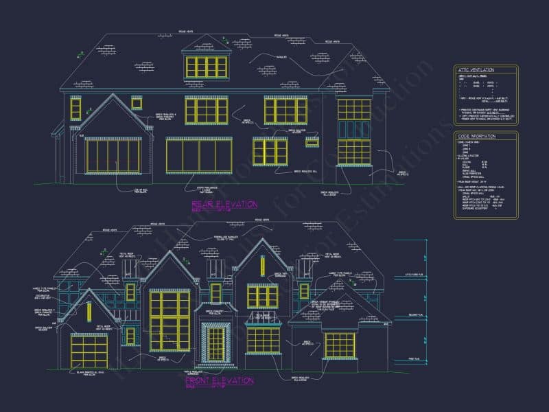 Luxury 3-Story Modern Floor Plan with 5 Bedrooms and CAD Designs