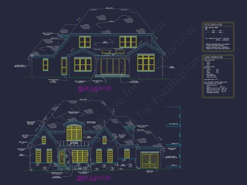 Luxury 5-Bedroom Transitional house Plan with Detailed Blueprint
