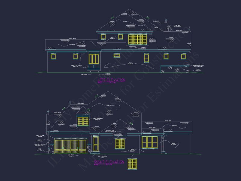 Luxury 5-Bedroom Transitional house Plan with Detailed Blueprint
