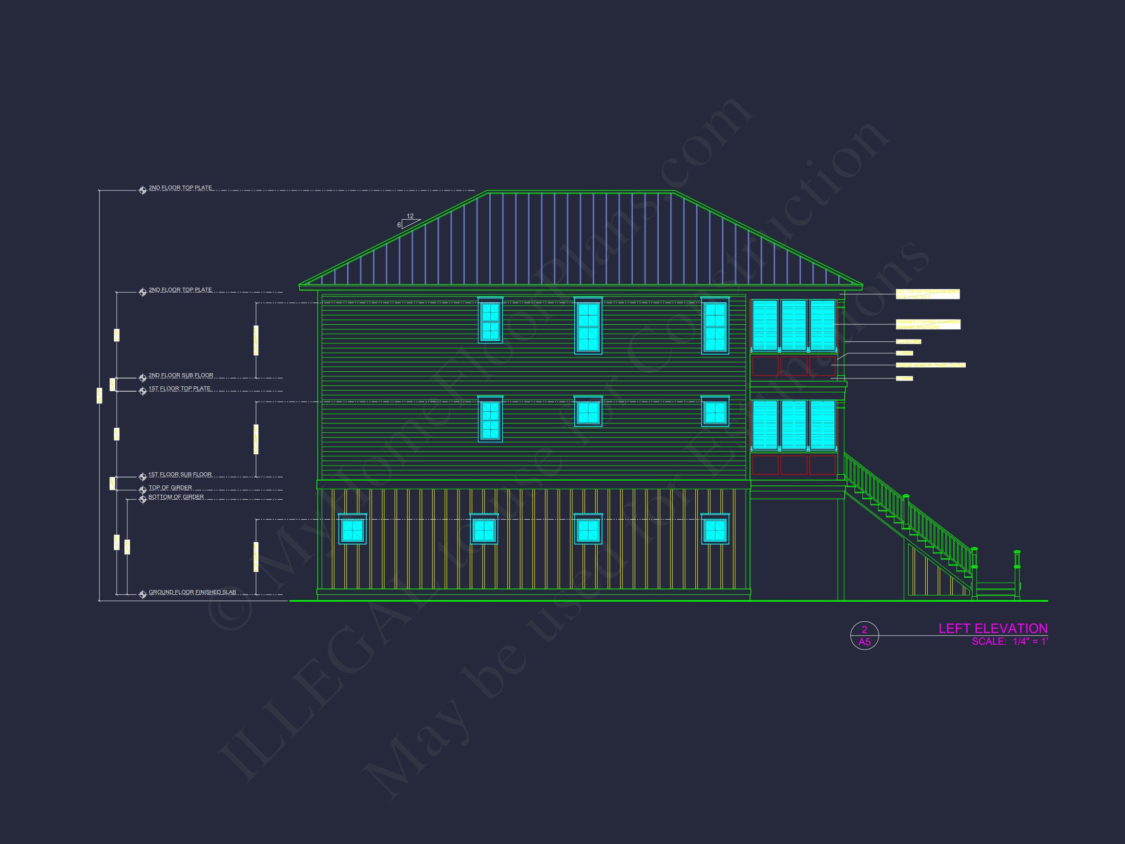 Luxury Beach house Plan with 4 Bedrooms,3 Stories,CAD Designs