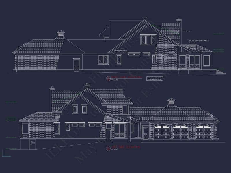 Luxury Craftsman house Floor Plan with CAD Designs