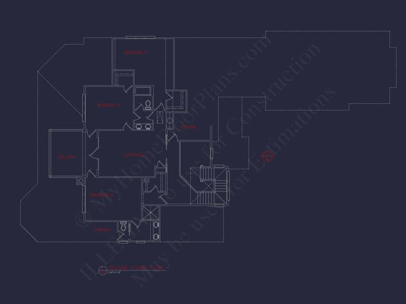 Luxury Craftsman house Floor Plan with CAD Designs