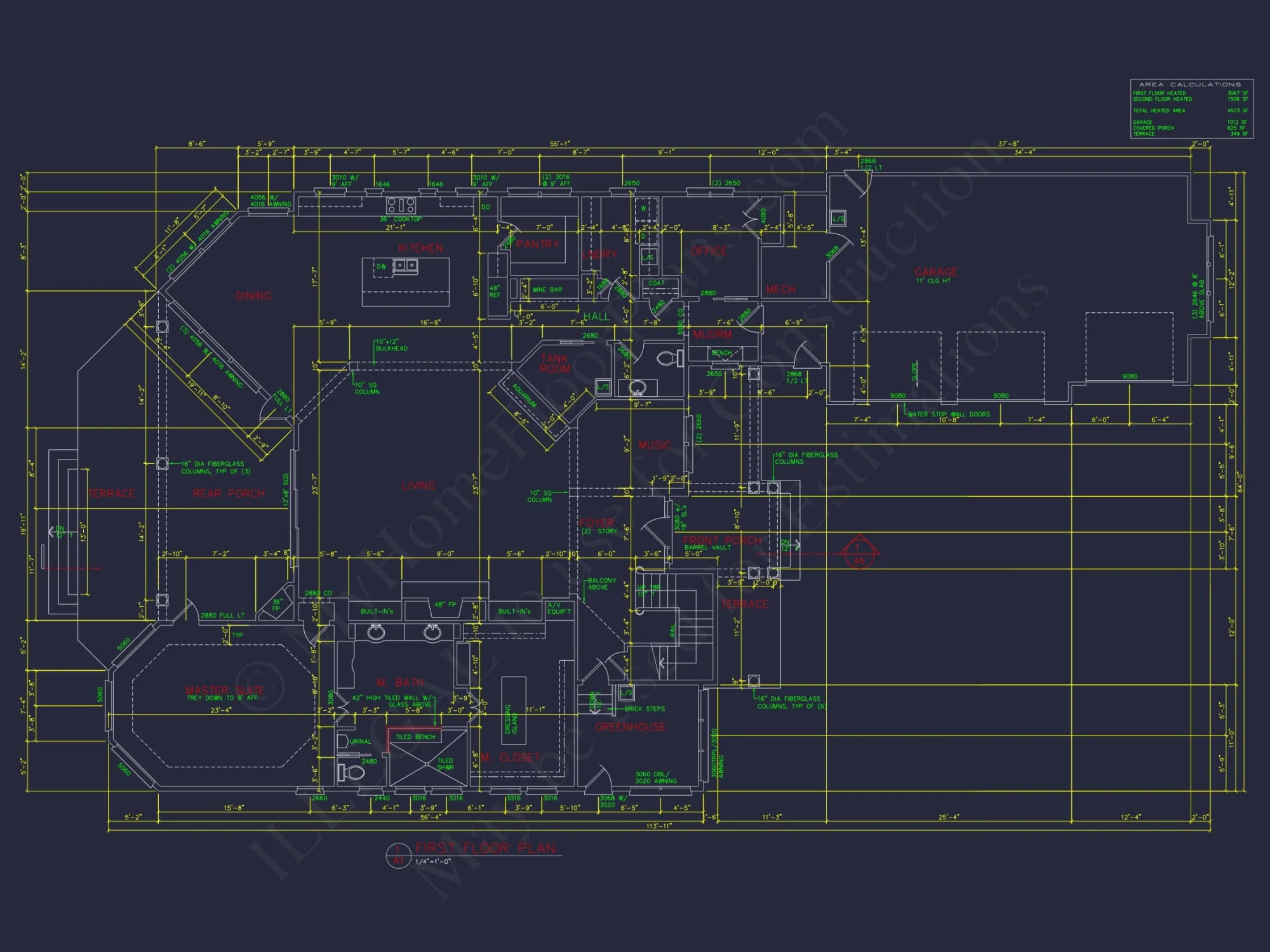 Luxury Craftsman house Floor Plan with CAD Designs