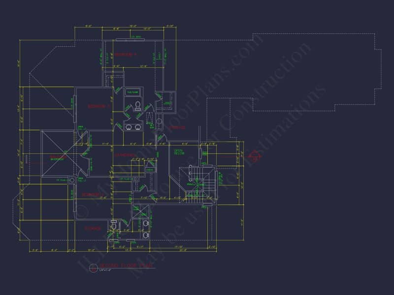Luxury Craftsman house Floor Plan with CAD Designs