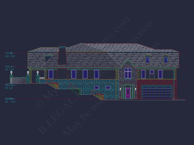 Luxury Duplex house Plan with Vaulted Ceilings and Open Design