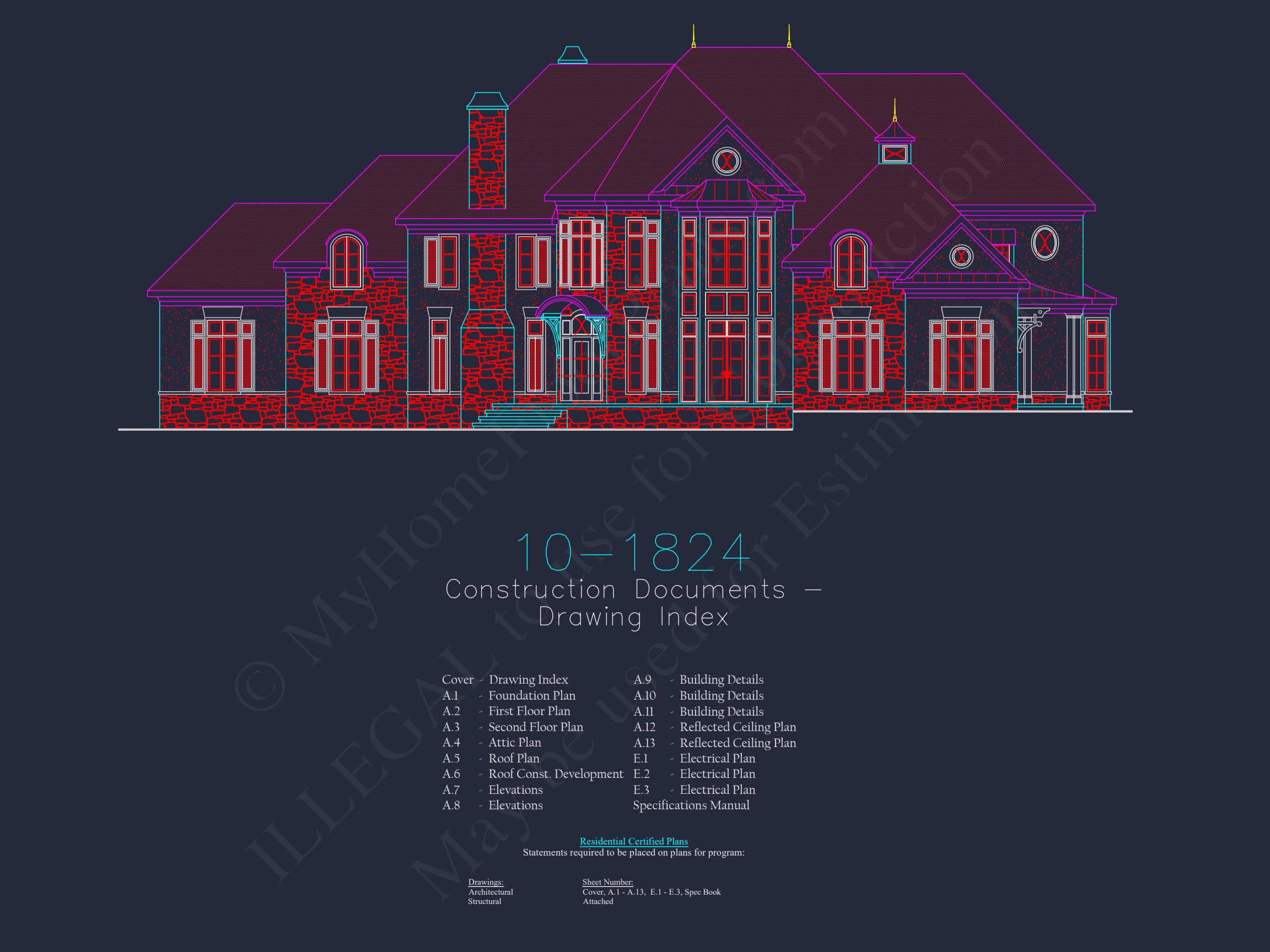 Luxury European Traditional Home Plan & Blueprint Designs