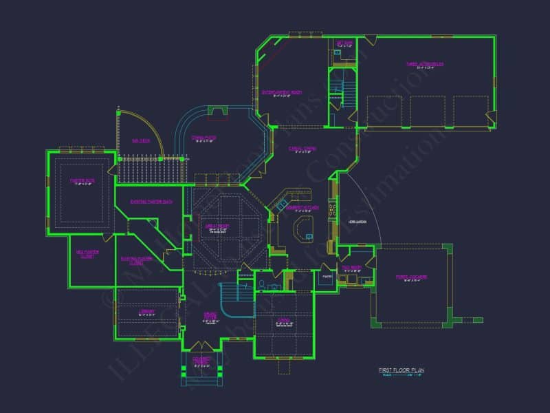 Luxury French Country house Plan with Elegant CAD Designs