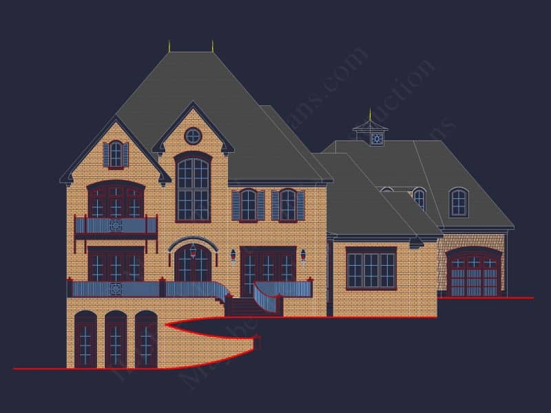 Luxury French Provincial house Plan with 5 Bedrooms and Open Layout