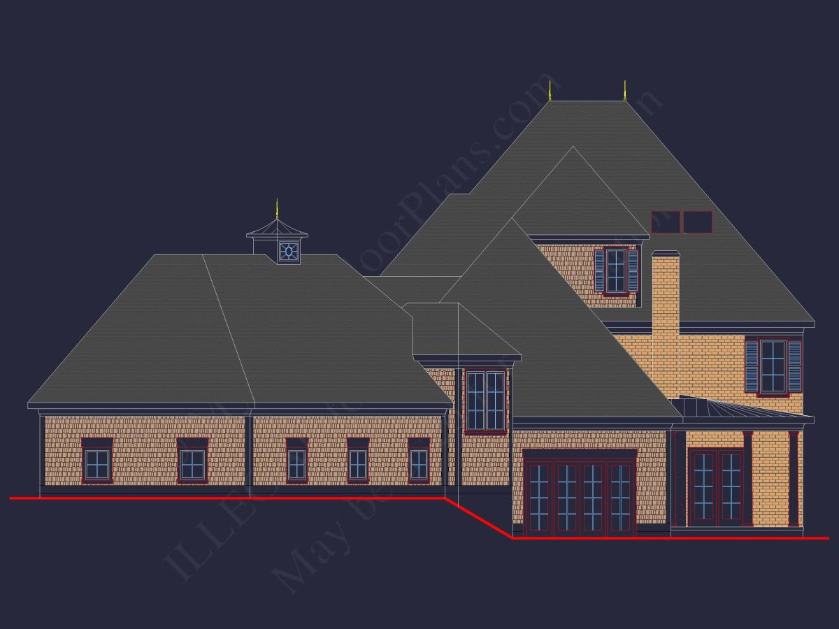 Luxury French Provincial house Plan with 5 Bedrooms and Open Layout