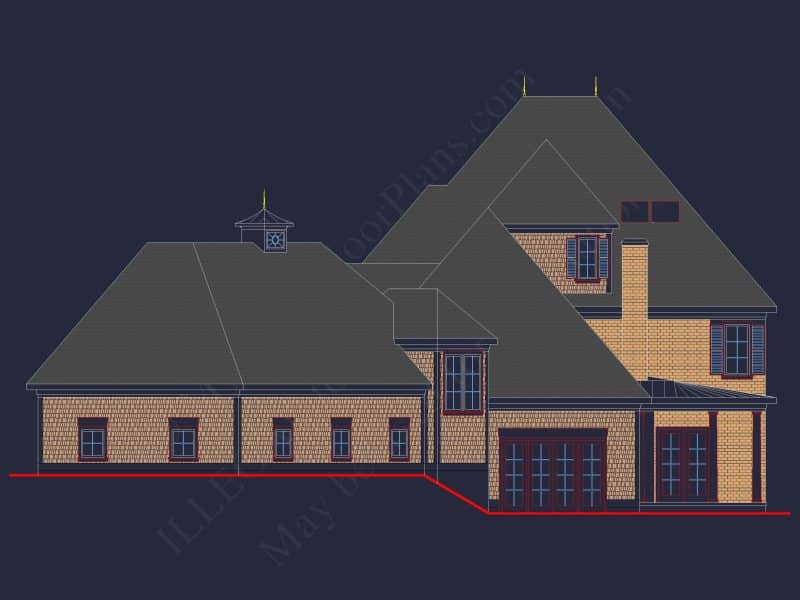 Luxury French Provincial house Plan with 5 Bedrooms and Open Layout