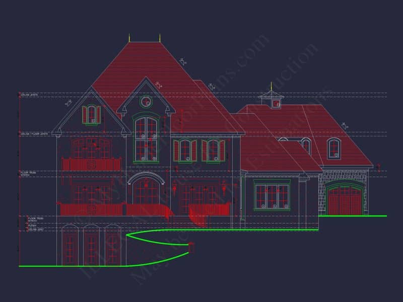 Luxury French Provincial house Plan with 5 Bedrooms and Open Layout