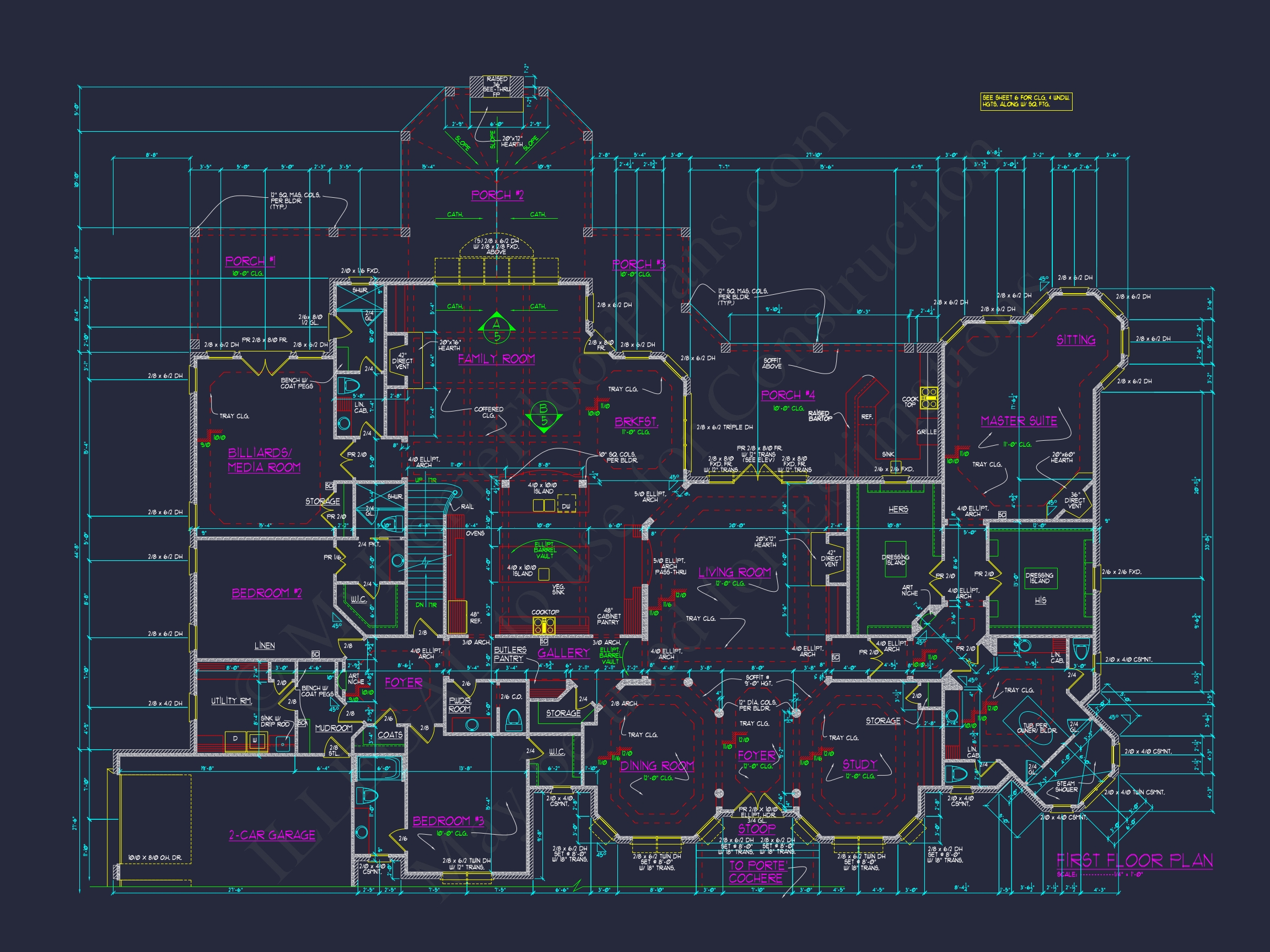 Luxury Home Blueprint with Stunning CAD Floor Plan Designs