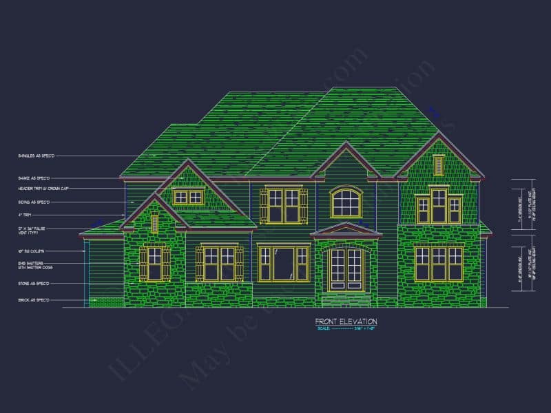 Luxury house Floor Plan with 2 Stories and CAD Designs
