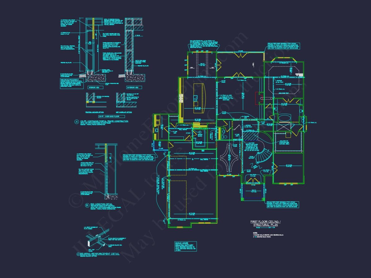Luxury house Floor Plan with 2 Stories and CAD Designs
