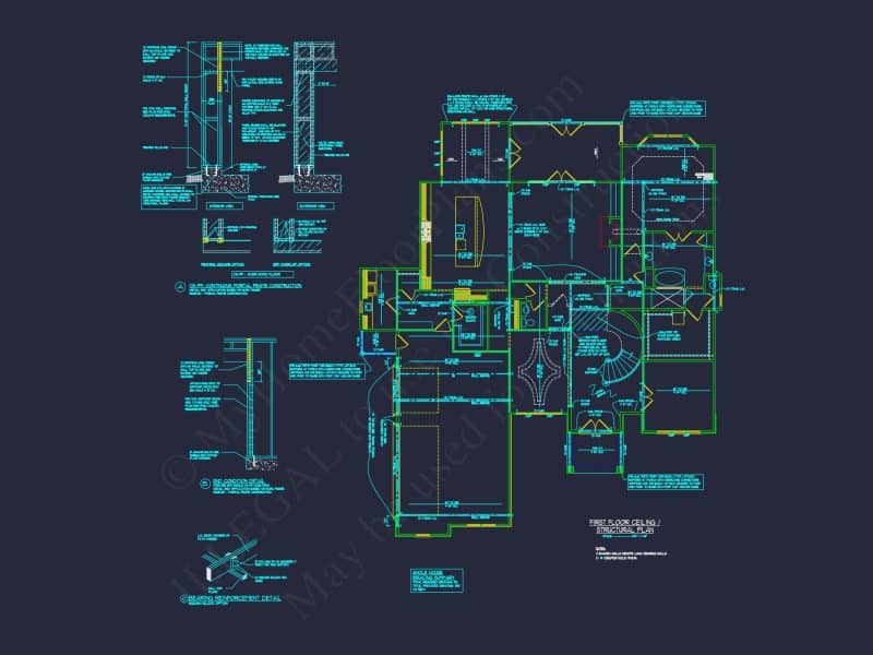Luxury house Floor Plan with 2 Stories and CAD Designs