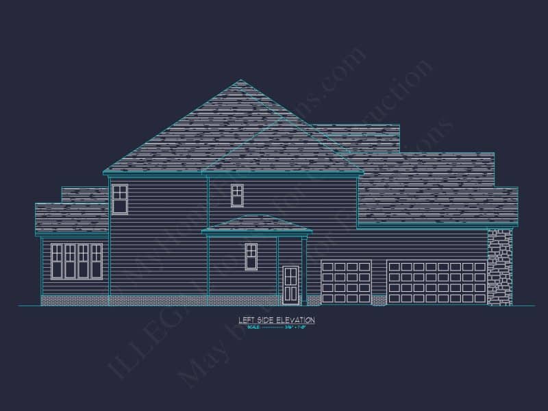 Luxury house Floor Plan with 2 Stories and CAD Designs