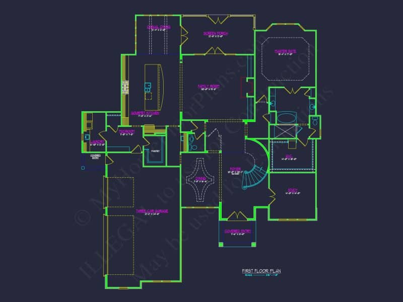 Luxury house Floor Plan with 2 Stories and CAD Designs