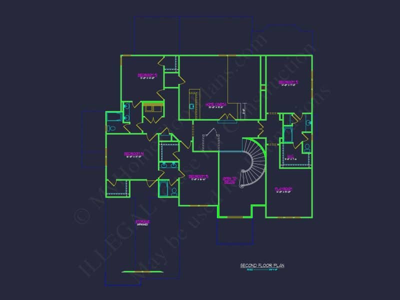 Luxury house Floor Plan with 2 Stories and CAD Designs
