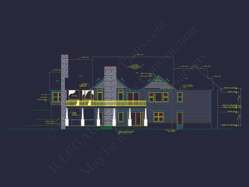 Luxury house Floor Plan with 4 Bedrooms, CAD Blueprint Designs
