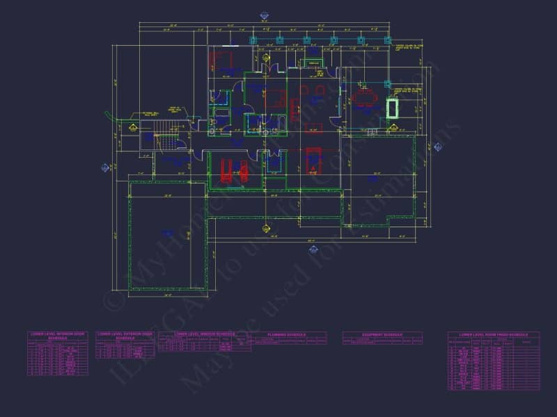 Luxury house Floor Plan with 4 Bedrooms, CAD Blueprint Designs