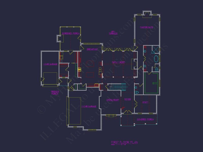 Luxury house Floor Plan with 4 Beds, Blueprint & Designs