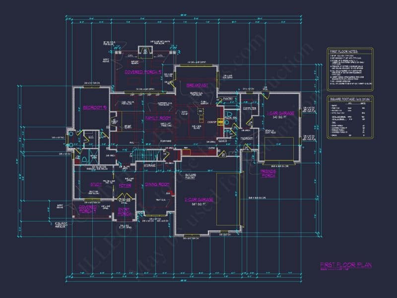 Luxury house Floor Plan with 5 Bedrooms and CAD Designs