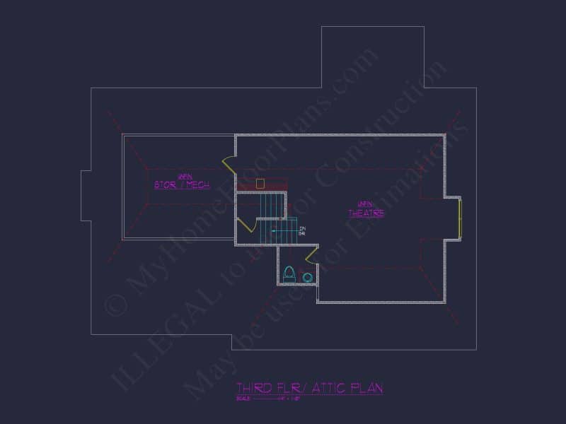 Luxury house Floor Plan with 5 Bedrooms and CAD Designs