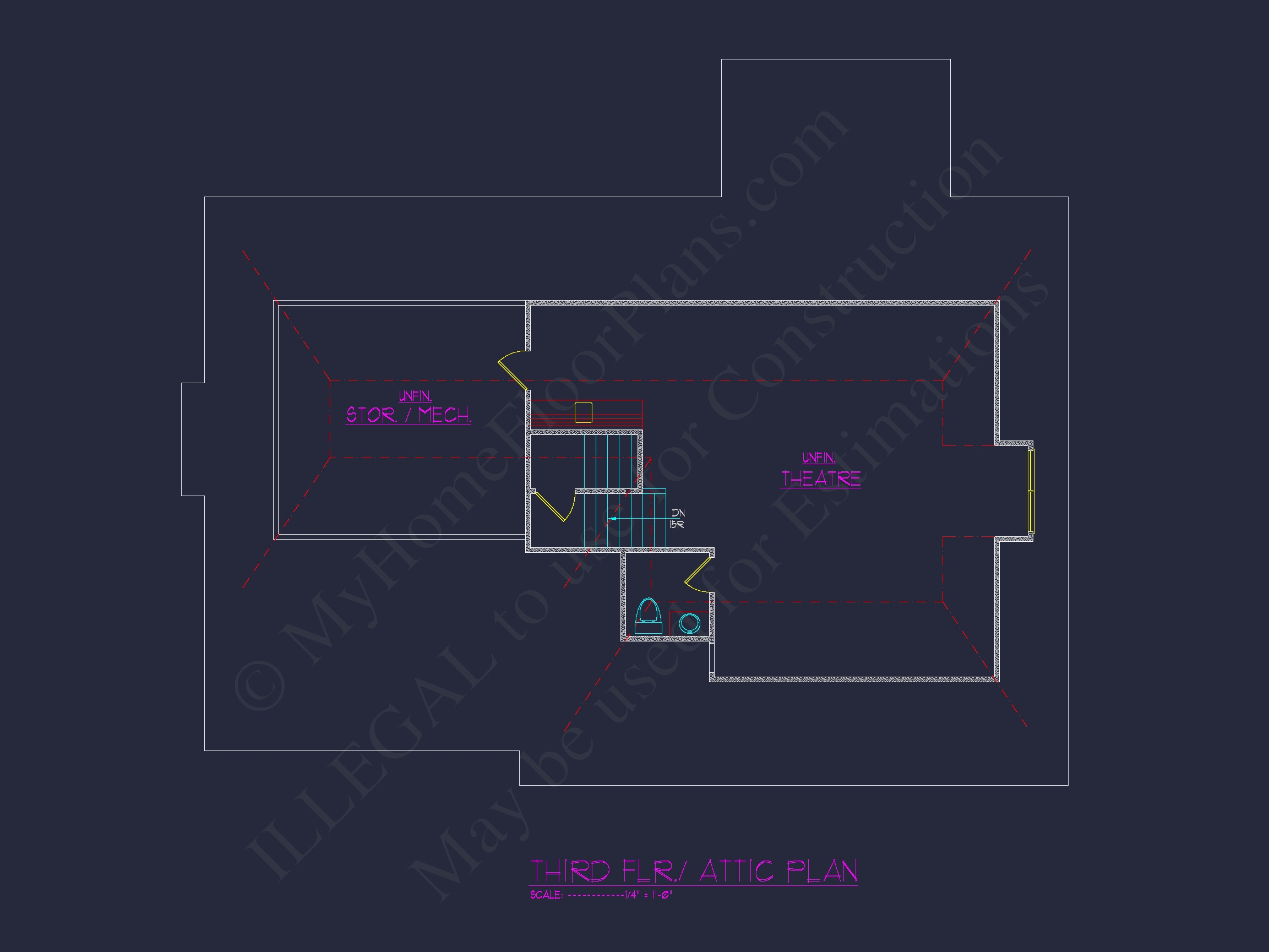 Luxury Home Floor Plan with 5 Bedrooms and CAD Designs