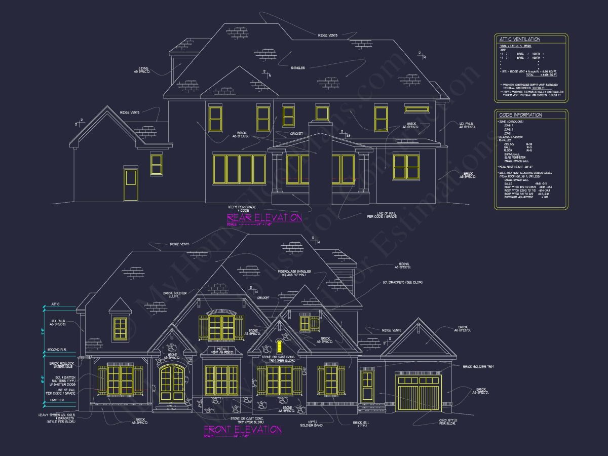 Luxury house Floor Plan with 5 Bedrooms and CAD Designs