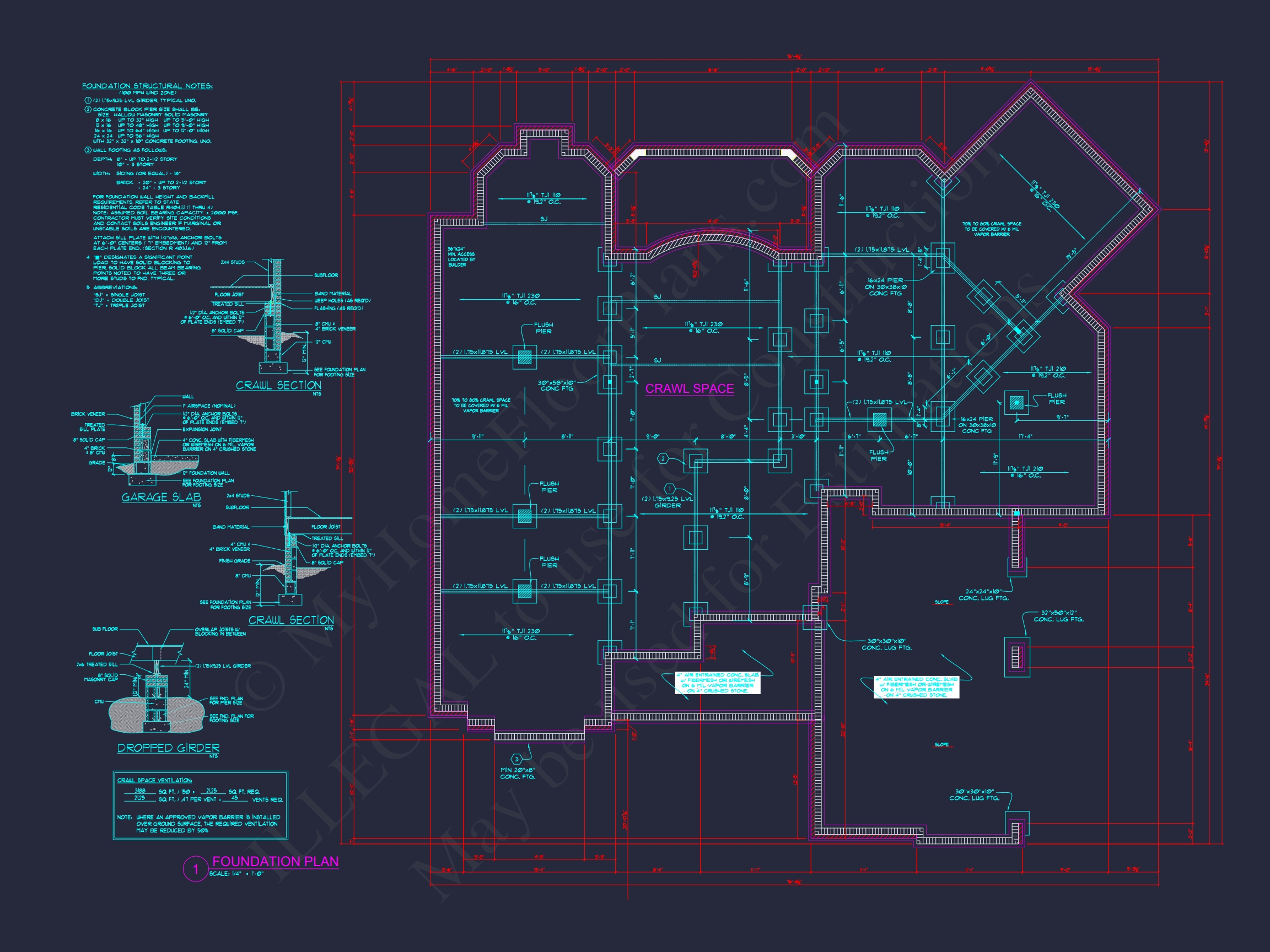 Luxury Home Floor Plan with 5 Beds,5.5 Baths,and CAD Designs