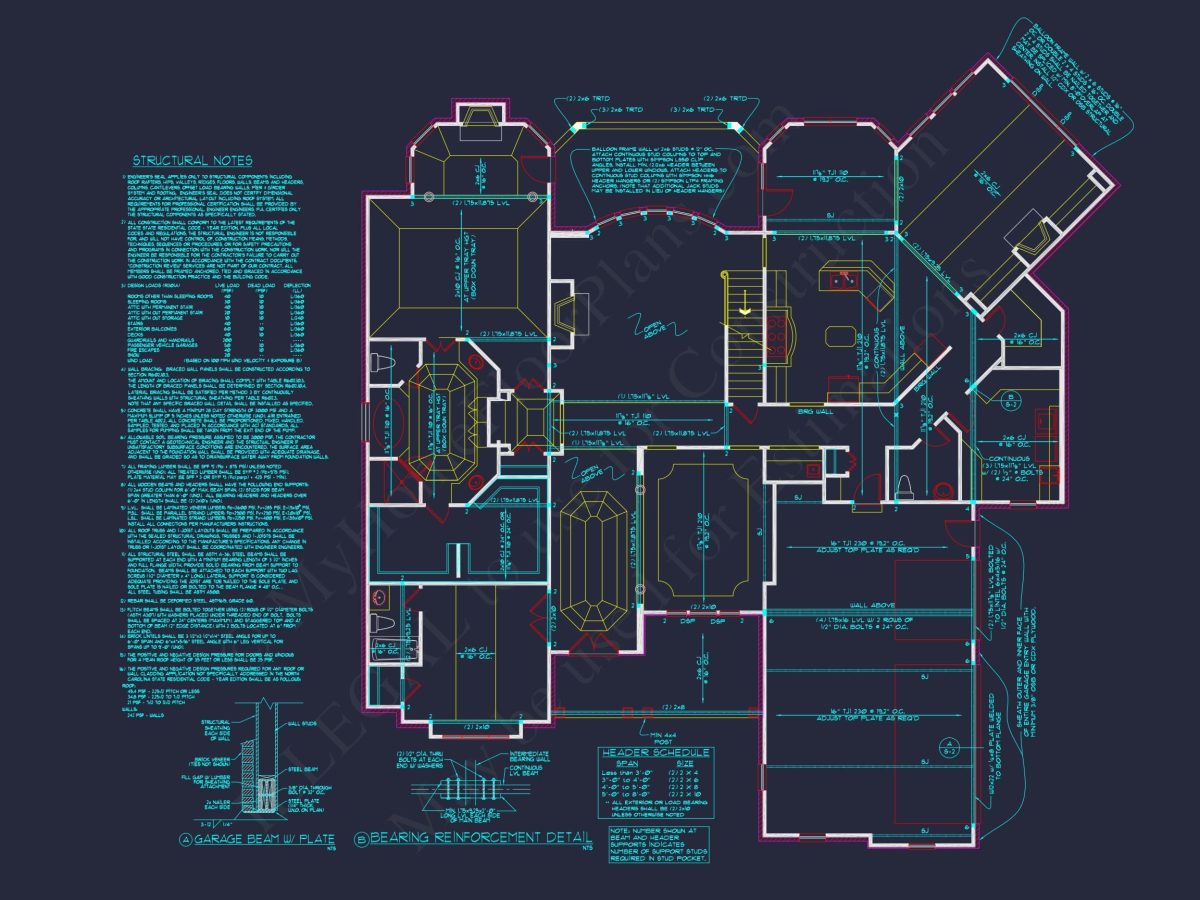 Luxury house Floor Plan with 5 Beds, 5.5 Baths, and CAD Designs