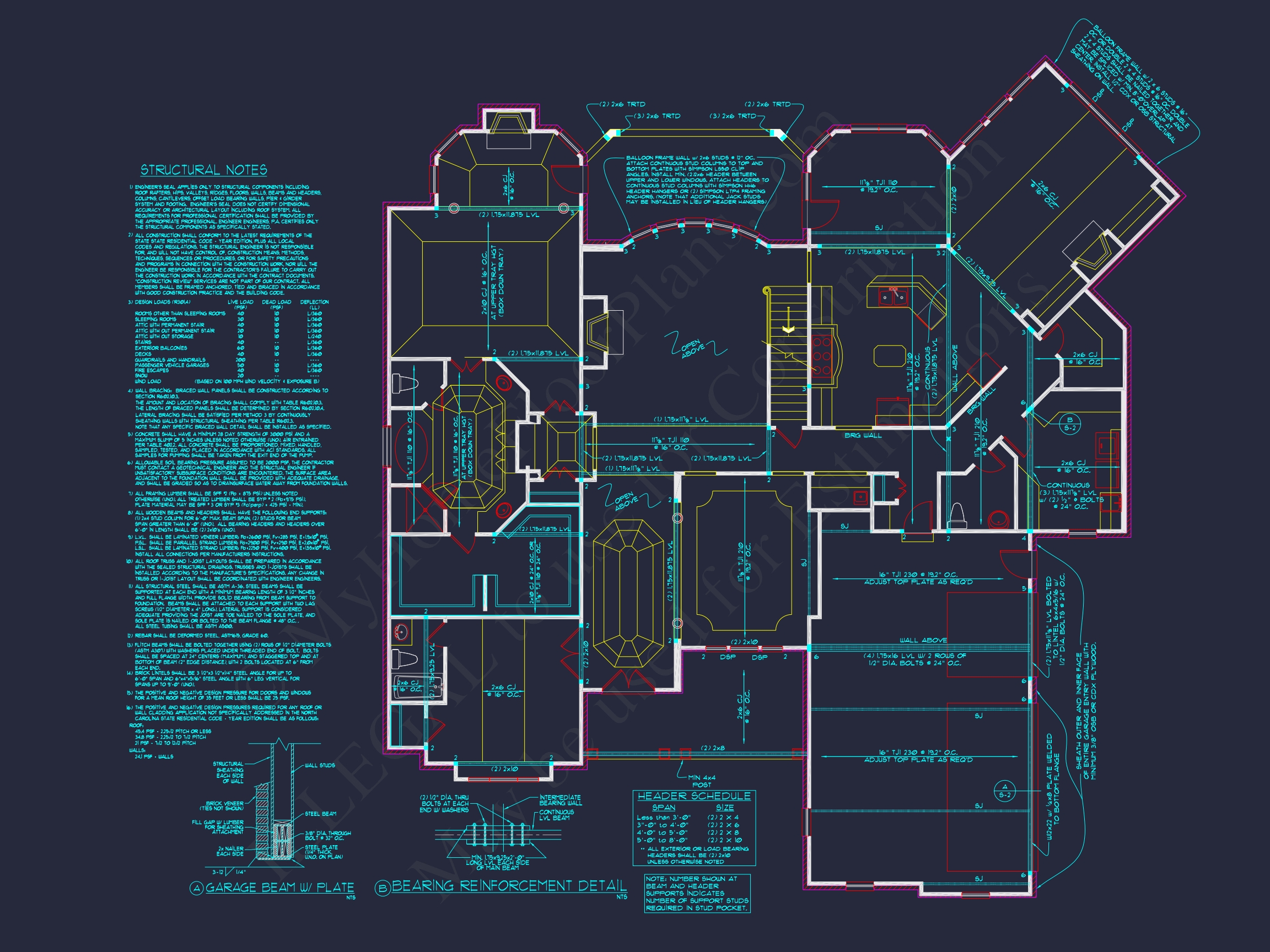 Luxury Home Floor Plan with 5 Beds,5.5 Baths,and CAD Designs