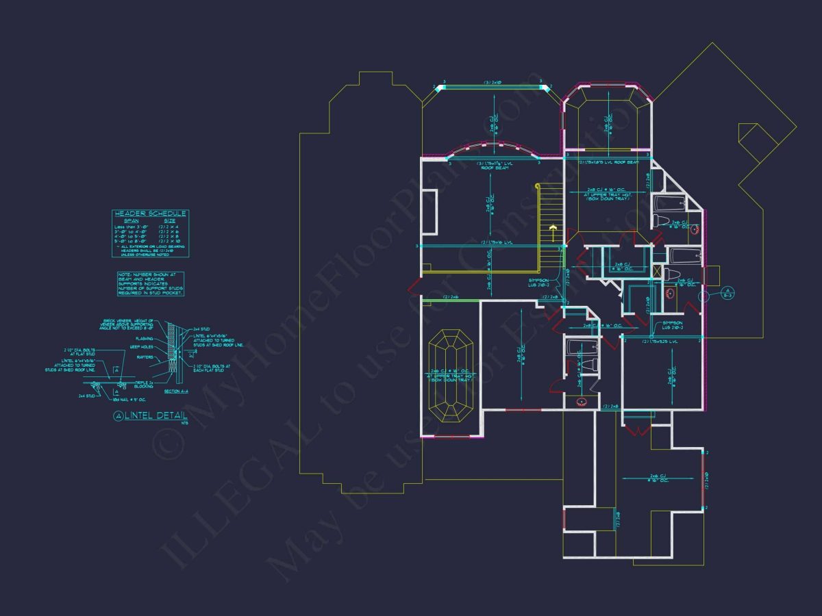 Luxury house Floor Plan with 5 Beds, 5.5 Baths, and CAD Designs