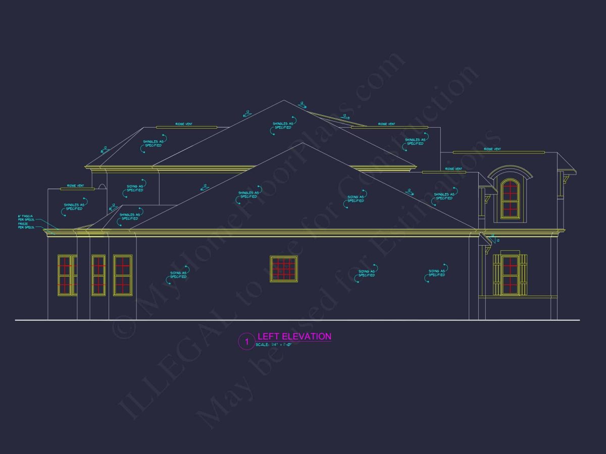 Luxury house Floor Plan with 5 Beds, 5.5 Baths, and CAD Designs