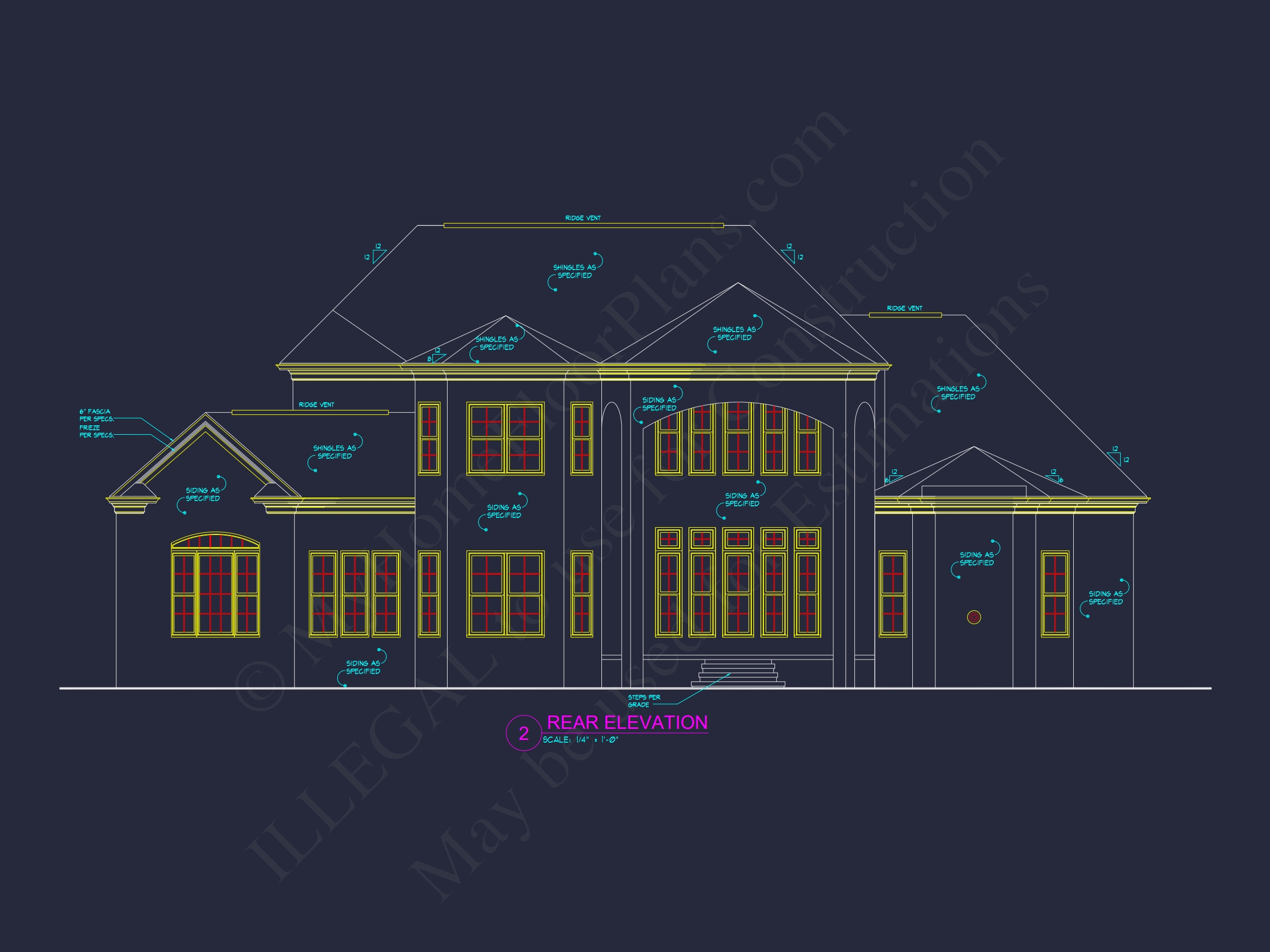 Luxury Home Floor Plan with 5 Beds,5.5 Baths,and CAD Designs